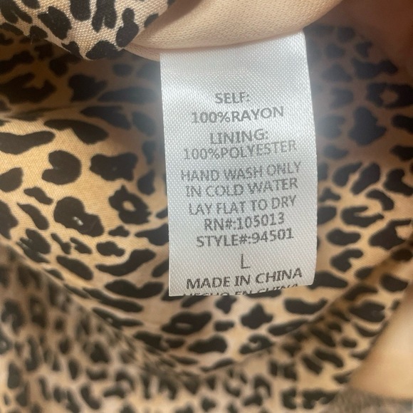 Savanna Jane Larissa Leopard Embroidered A-Line Shift Dress size L Boho - Picture 7 of 11